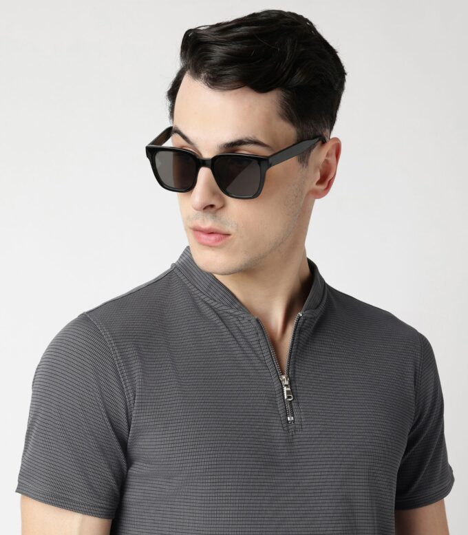 Misty Charcoal Henley Edge
