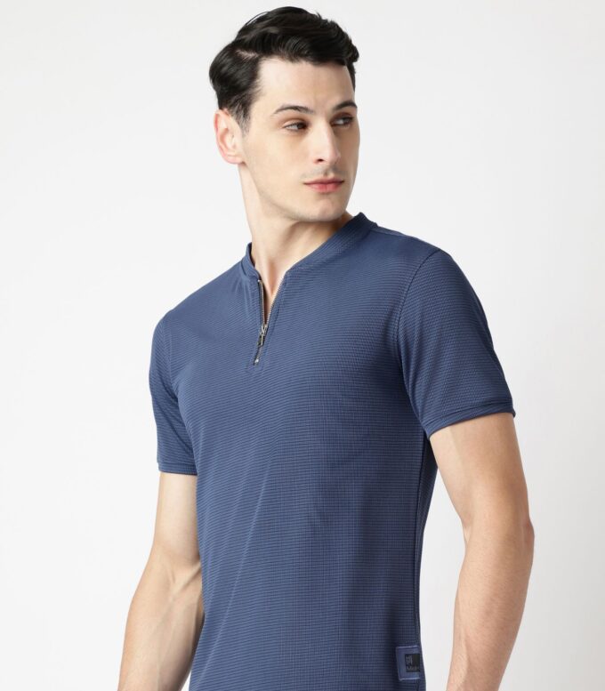 Ashen Navy Henley Edge